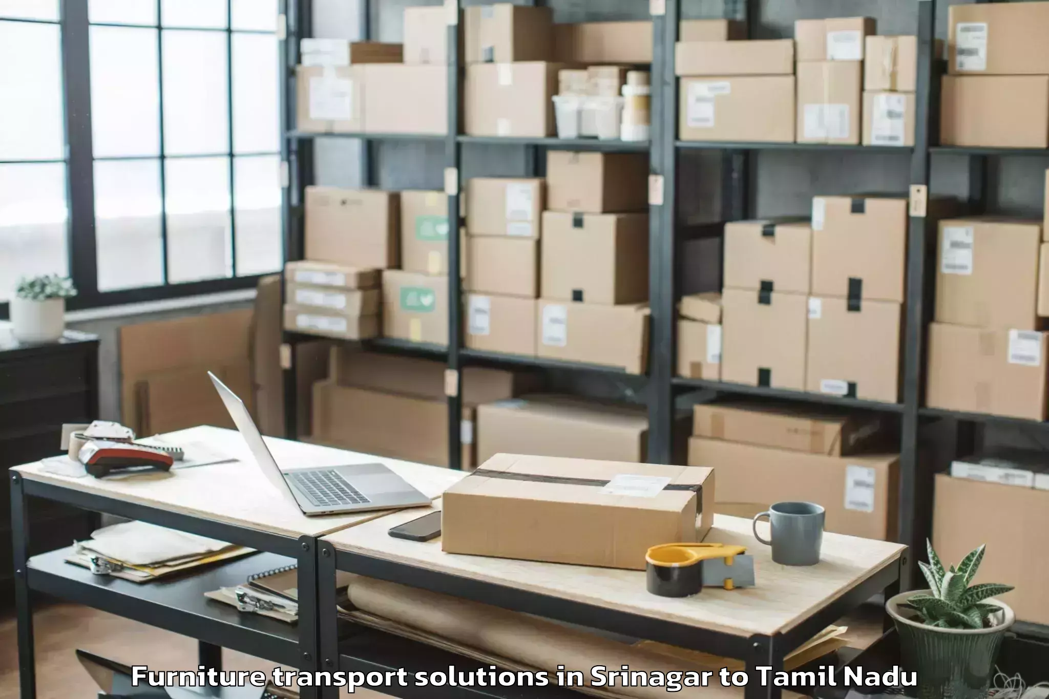 Affordable Srinagar to Mangalam Furniture Transport Solutions